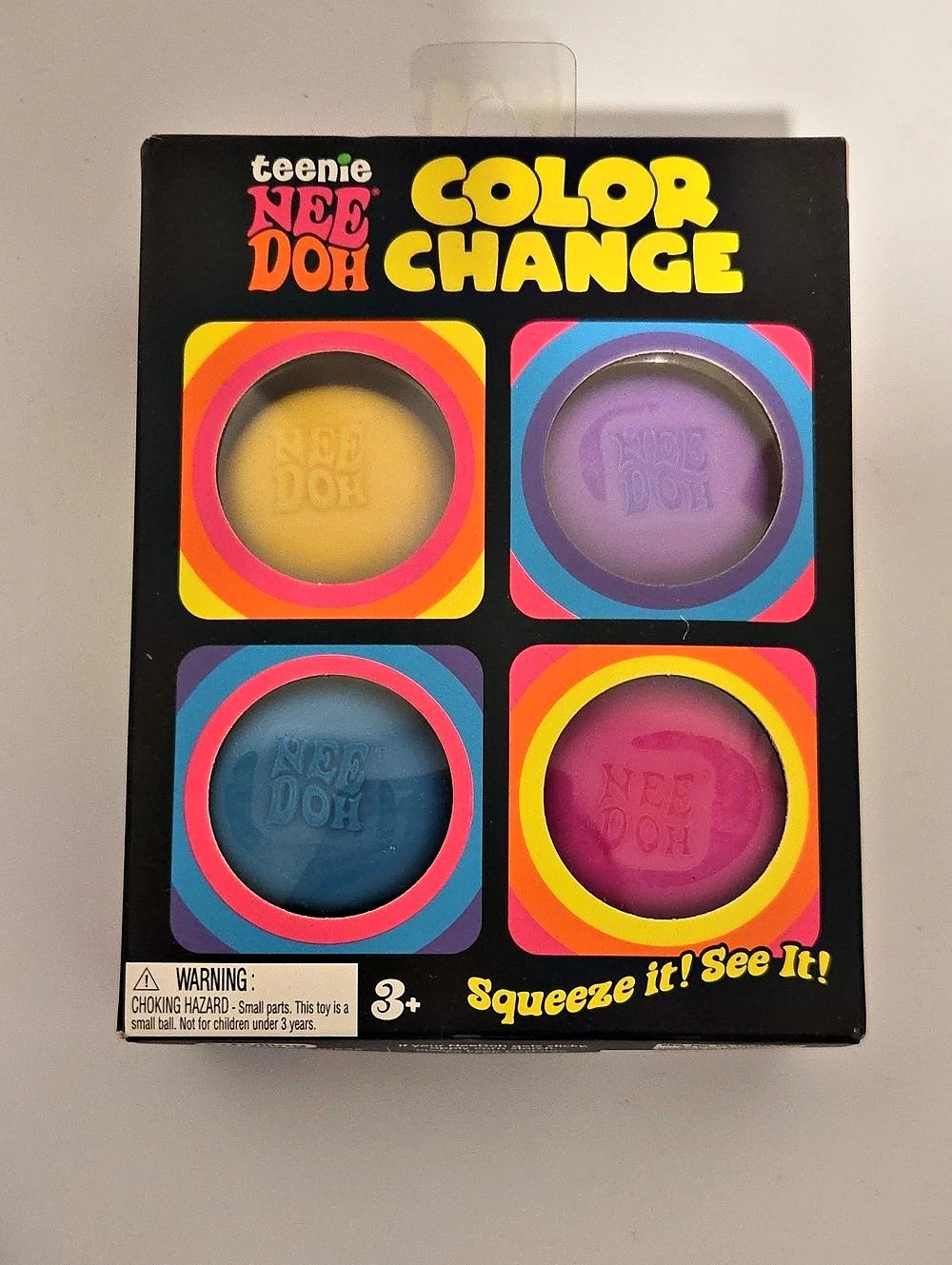 Teenie NeeDoh Color Change 4-Pack Multicolor Schylling Nee Doh Squish Colour